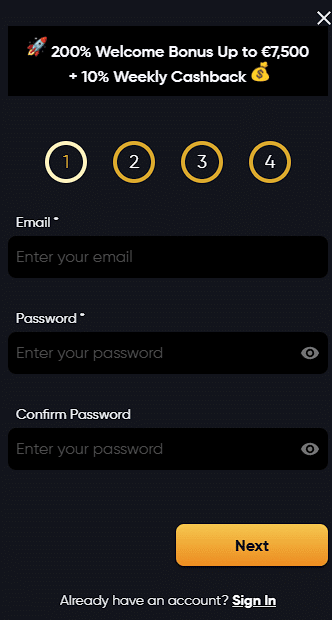 Instant Casino sign up